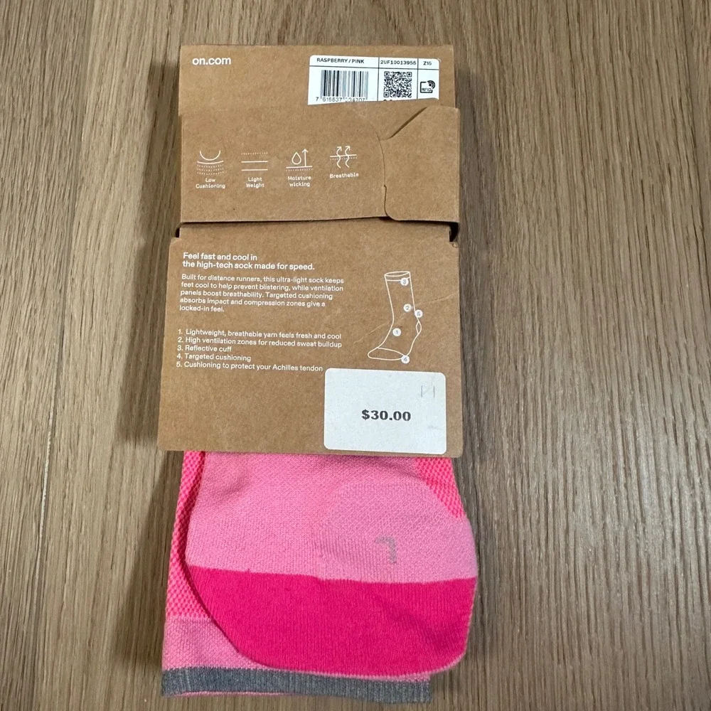On Running Elite Run Sock High Raspberry Pink Womens M 9.5-11 2UF10013955 NEW